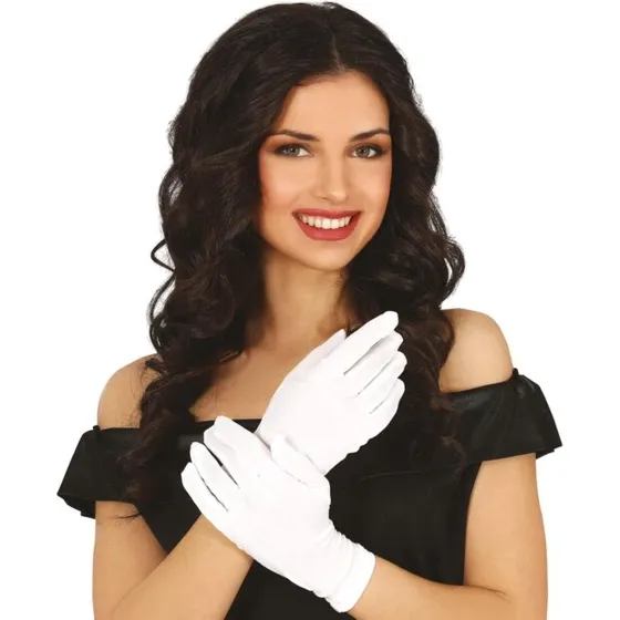 Uden mærke - Hvide korte handsker 20 cm til dame