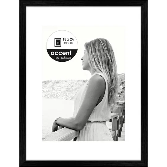 Nielsen Design Aura 1134000 18x24cm Svart Hvede med Passepartout