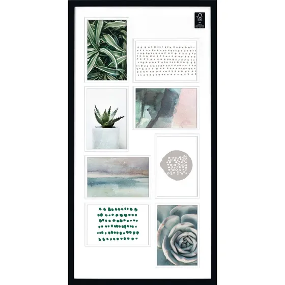 Nielsen Design Collage Fotoramme 8x10x15, Sort, 8 Fotos