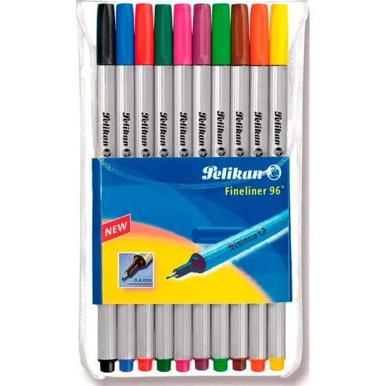 Pelikan Fineliner 0,4 mm, 10 farver