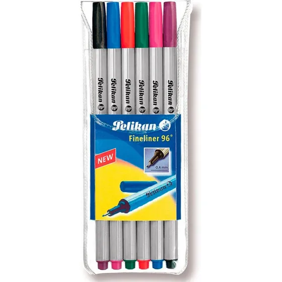 Pelikan Fineliner 0,4 mm, 6 farver