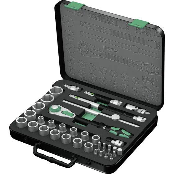 Wera 8100 SC 2 Zyklop Topnøglesæt 1/2" (37 dele)