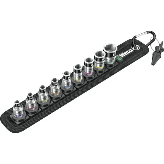 Wera Zyklop Belt 1/4" Topnøglesæt, 10 dele