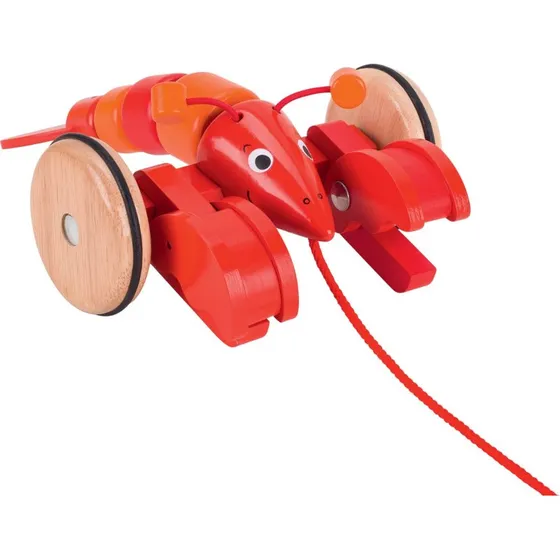 Goki Pull-along Animal Lobster, Rød