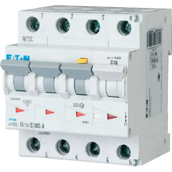 Eaton Kombiafbryder 10A 3P+N 30mA 6kA HPFI Type A