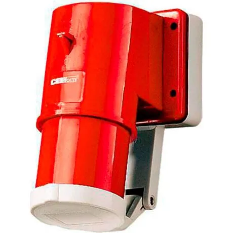 Mennekes CEE 5-pole 16A 400V IP44 med klap, rød