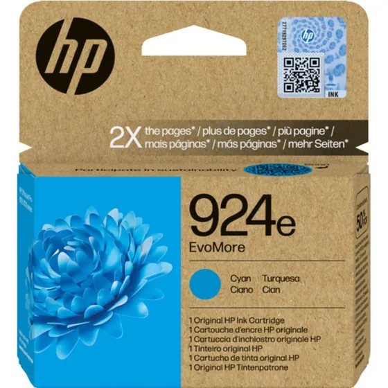 HP EvoMore 924e Cyan Blækpatron (800 sider)