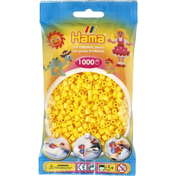 Hama Gule Midi Perler – 1000 stk. i pose
