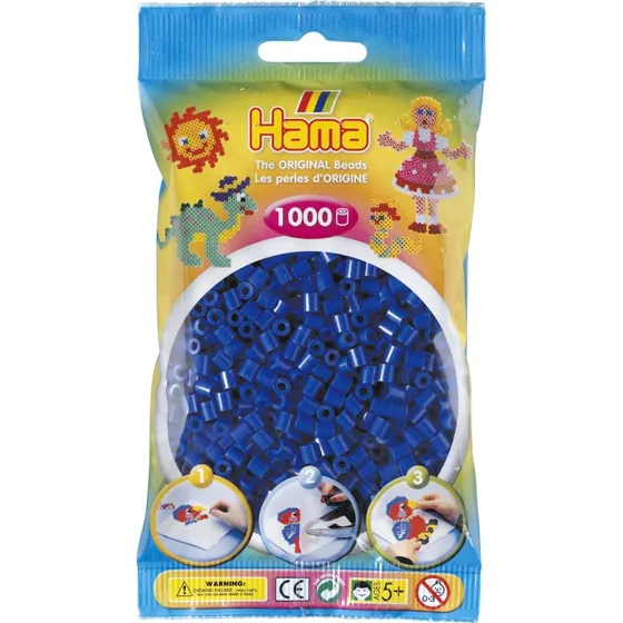 Hama Blå Midi Perler – 1000 stk.