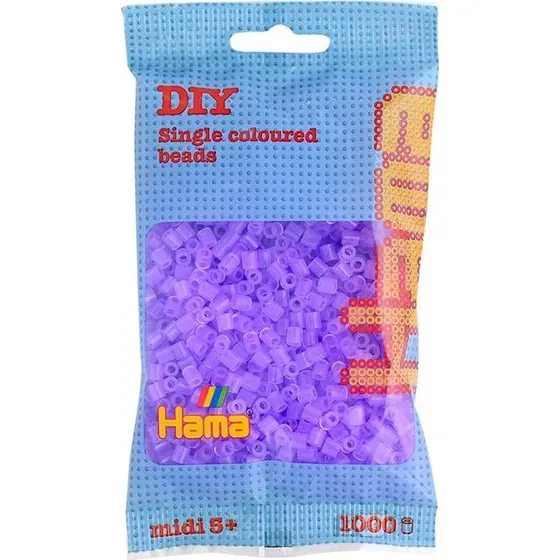 Hama Midi Perler - 1000 stk - Transparent Lilla
