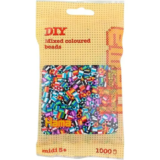 Hama Midi Perler 1000 stk Stribet Mix 90