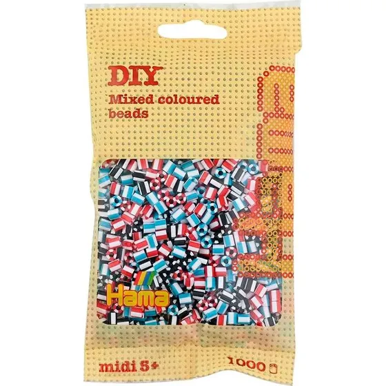 Hama Midi Perler 1000 stk Stribet Mix 91