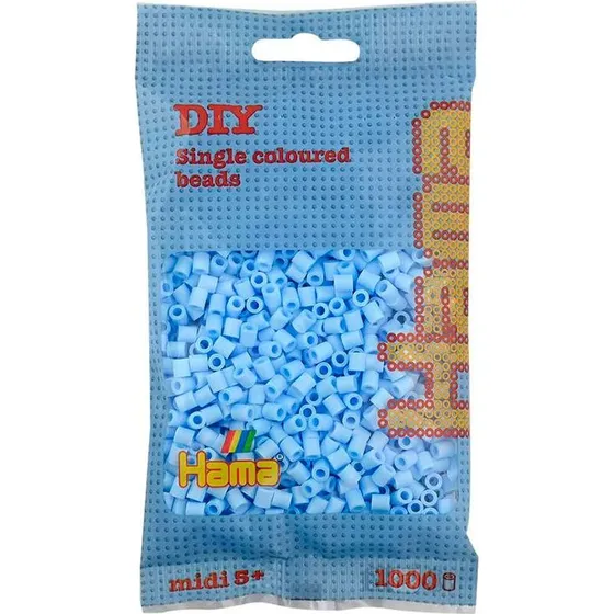 Hama Midi Perler 1000 stk Pastel Isblå