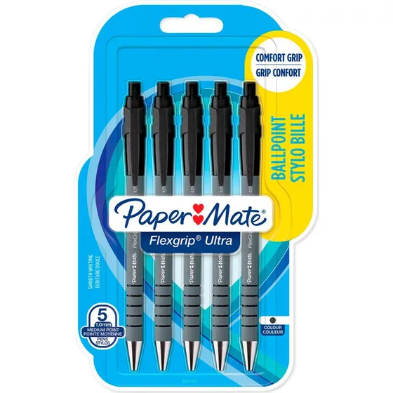 Paper Mate Flexgrip Ultra Kuglepen 1,0 mm Sort (5 stk)