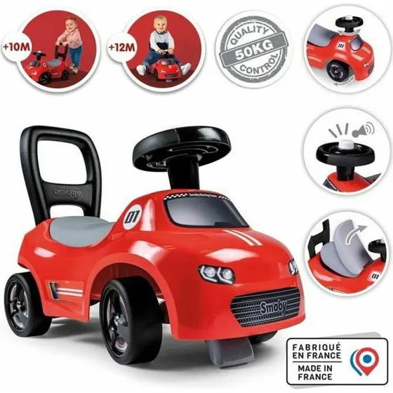Smoby Gåbil 2-i-1 Rød/Sort