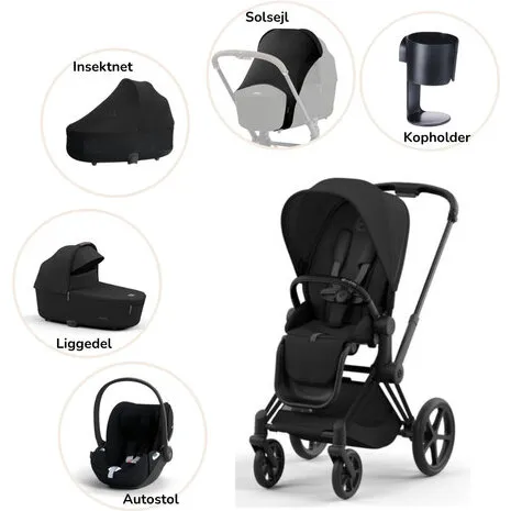 Cybex e-Priam 4-i-1 klapvognsæt m. Cloud T i-Size & Base T
