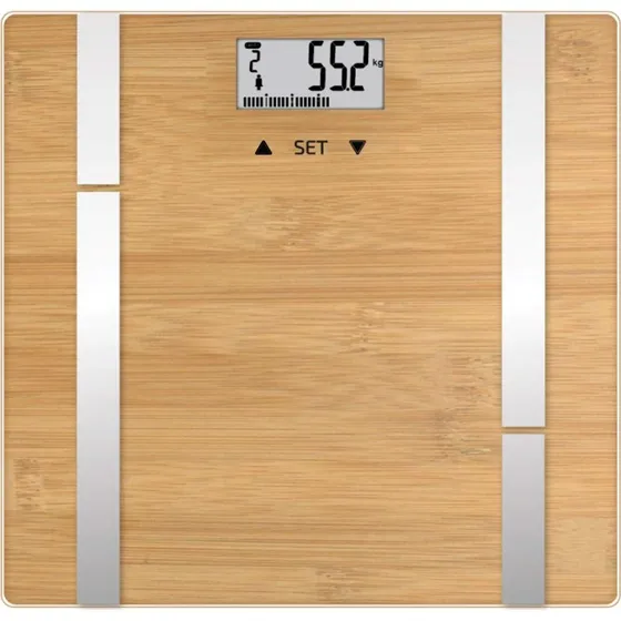 Terraillon Bamboo Fit BMI 10-bruger, 180 kg, brun