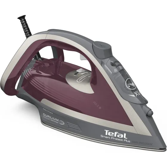 Tefal Smart Protect Plus FV6870 Dampstrygejern, 2800W, Rød/Grå
