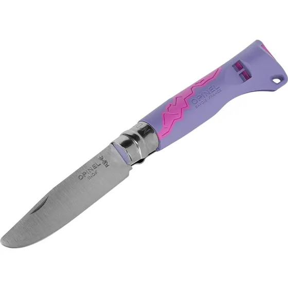 Opinel No. 8 Børnekniv med Fløjte, Lilla (7 cm)