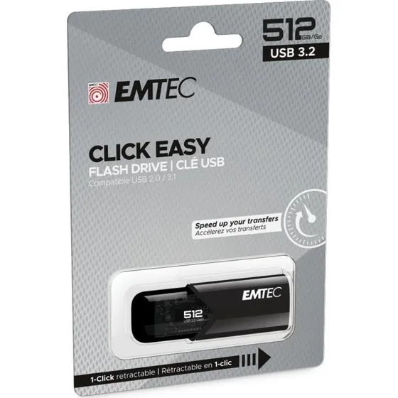 EMTEC Click Easy B110 512 GB USB 3.2 Gen 2 Sort