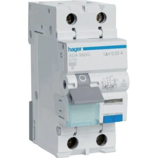 Hager ADM960G HPFI Kombiafbryder C 1P+N 10A 30mA