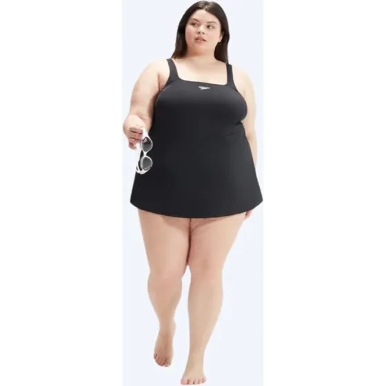 Speedo Swim Dress badedragt – sort, store størrelser