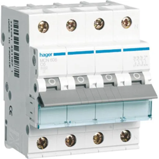 Hager AUTOMATSIKRING C25A 3P+N 6kA 4M hvid