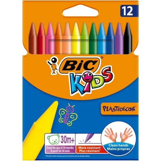 BIC Kids Plastidecor Farvekridt 12 Farver