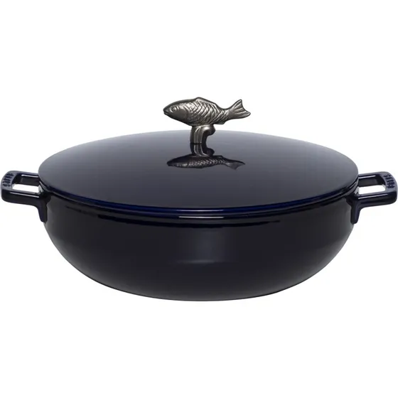 Staub Bouillabaisse Gryde 28cm, Støbejern, Blå