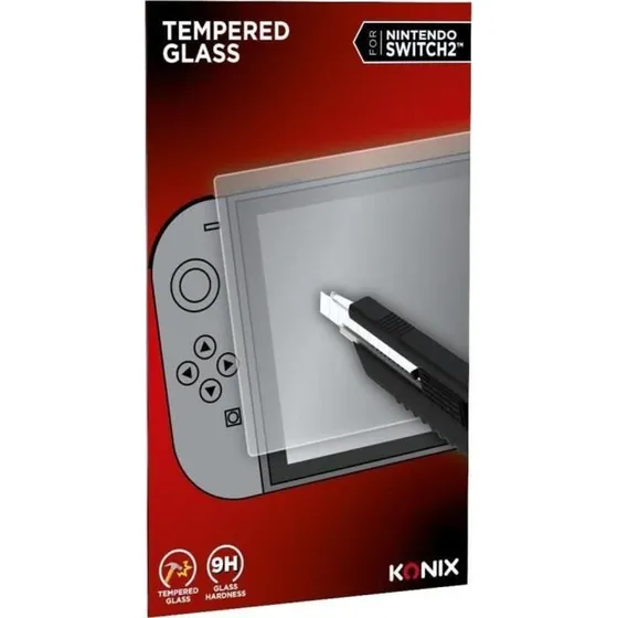 KONIX Skærmbeskyttelse hærdet glas til Nintendo Switch 2, gennemsigtig