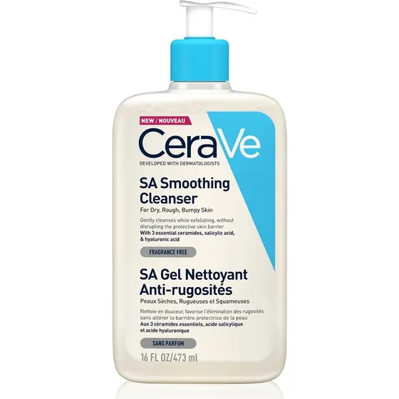 CeraVe SA Smoothing Cleanser 473 ml – Anti-rynke rensegel til tør og ru hud