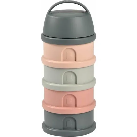 Béaba Doseringsenhed til mælkepulver, Pink/Grå, 4 rum