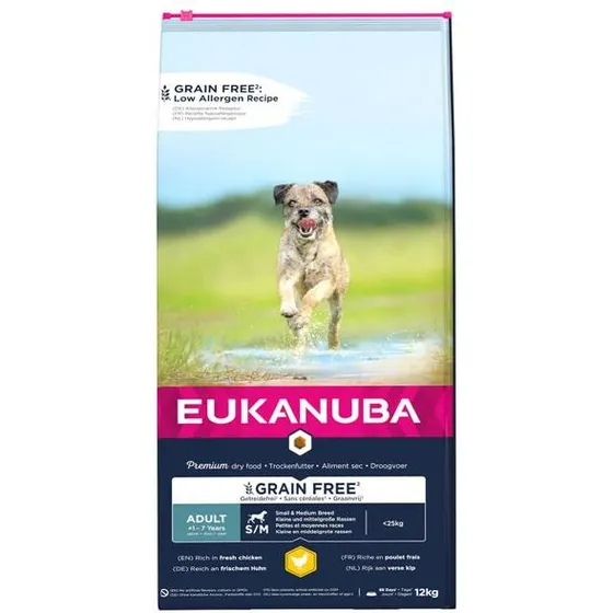 Eukanuba 3 kg kornfri Adult Small/Medium med kylling