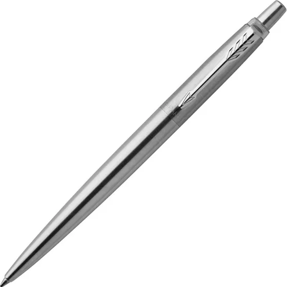 Parker Jotter Kuglepen i rustfrit stål, medium spids, blå blæk