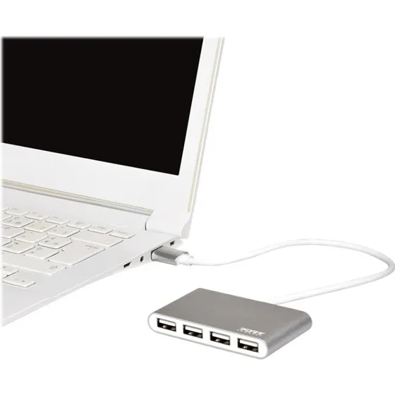 PORT Connect USB-hub 4-port grå