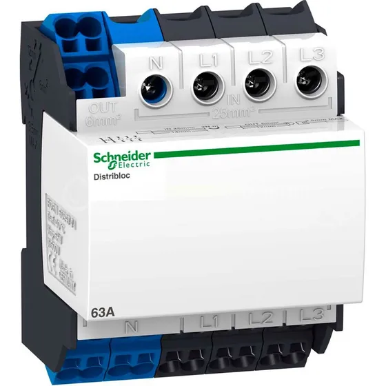 Schneider Electric Linergy DX 63A 4P distributionsblok til DIN-skinne