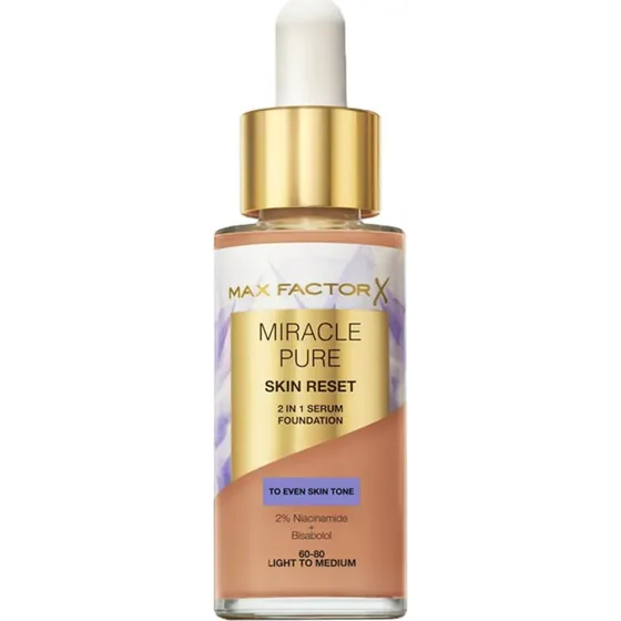 Max Factor Miracle Pure Skin Reset 2-in-1 Foundation 60-80 Light to Medium 30 ml