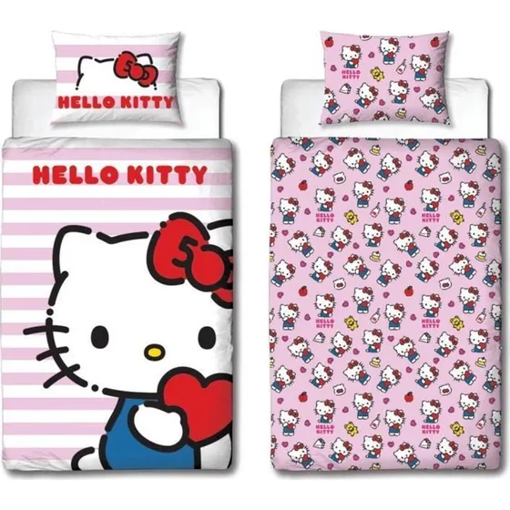Hello Kitty Sengetøjssæt, Pink, 140 x 200 cm, 2 dele