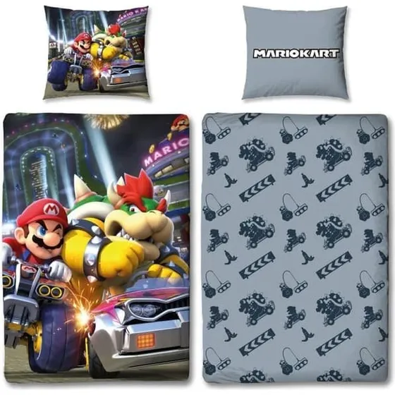 Mario Bros - Bäddset Mikrofiber 140x200 cm + 63x63 cm