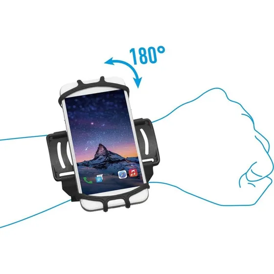 Mobilis 030004 Armbånd, sort silikone, 7" velcro
