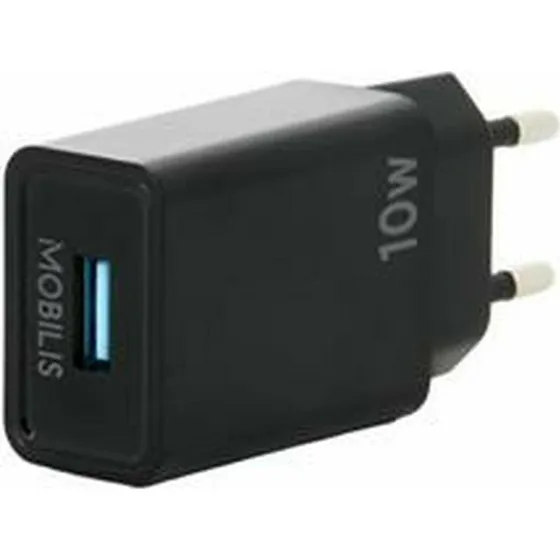 Mobilis 001360 10,5 W USB-A vægoplader, sort