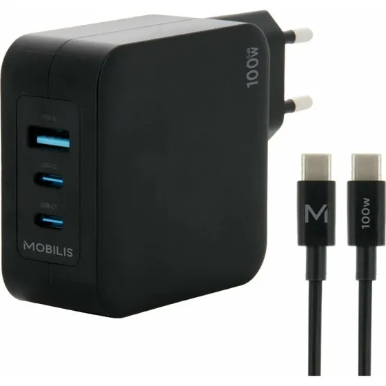 Mobilis 001365 GaN 100 W netoplader sort