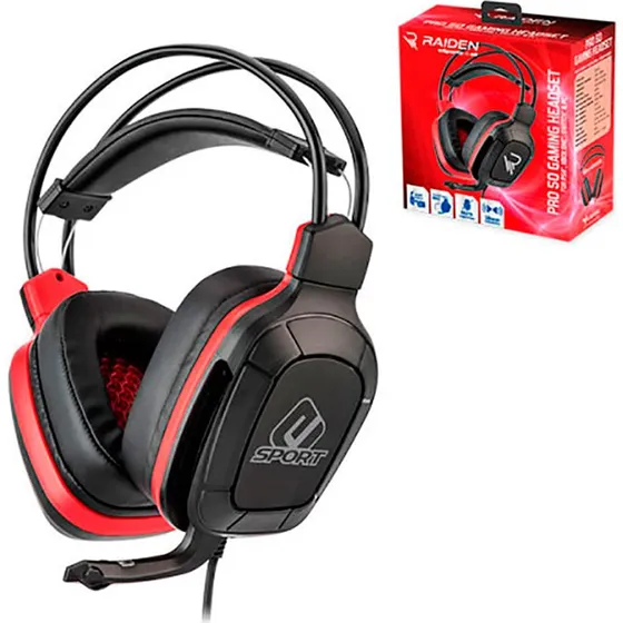 Subsonic Pro 50 Gaming Headset, Sort/Rød, 3,5mm, PlayStation 4
