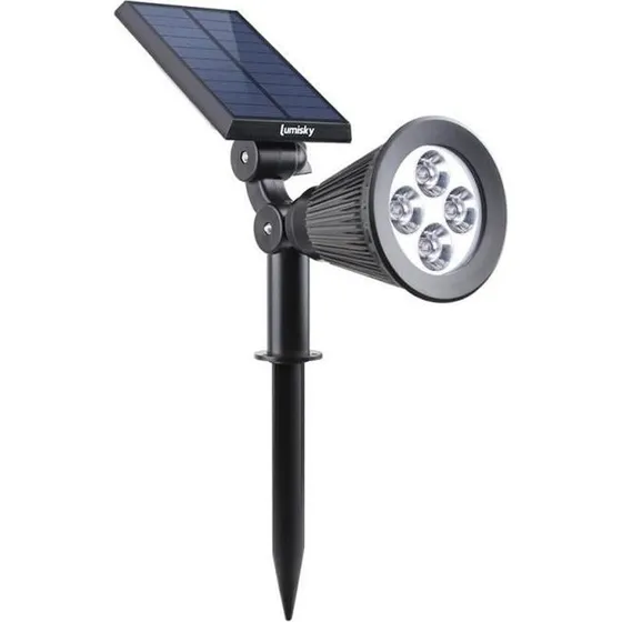 LUMISKY Vandtæt Solcellelampe 4 LED 200 Lm, Hvid