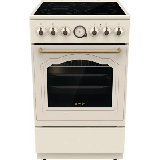 Gorenje Classico GECS5B70CLI 50 cm keramisk komfur, elfenben