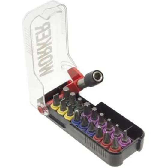 Worker Bitssæt 19 dele med quick release i solid kasse