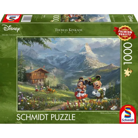 Schmidt Thomas Kinkade Disney Mickey & Minnie i Alperne 1000 brikker