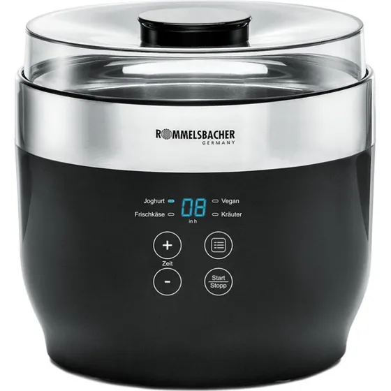 Rommelsbacher JG 80 Yoghurtmaskine 1,2 L, sort/rustfrit stål