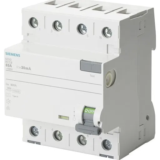 Siemens 5SV HPFI Type A 4P 63A 30mA