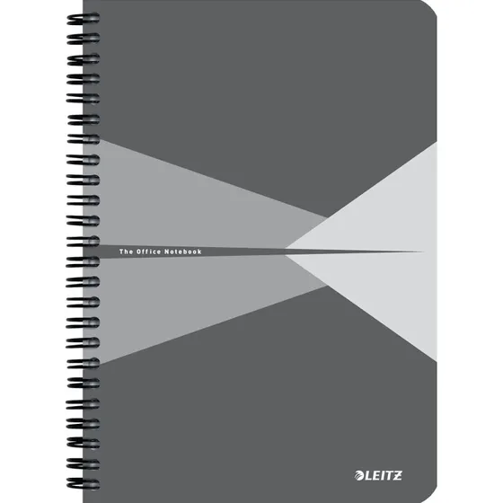 Leitz Office PP Cover Notesbog A5, 90 Sider, Grå
